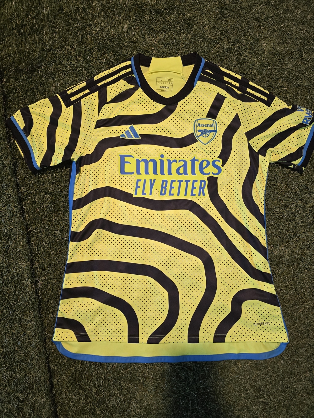 adidas Arsenal Mens Lime Green Jersey Sz L